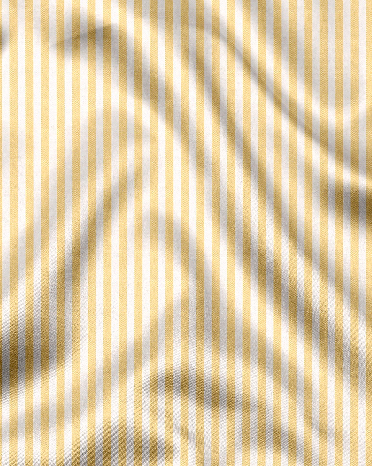 White and Cornsilk Yellow Candy Stripes Oxford Cotton Shirt