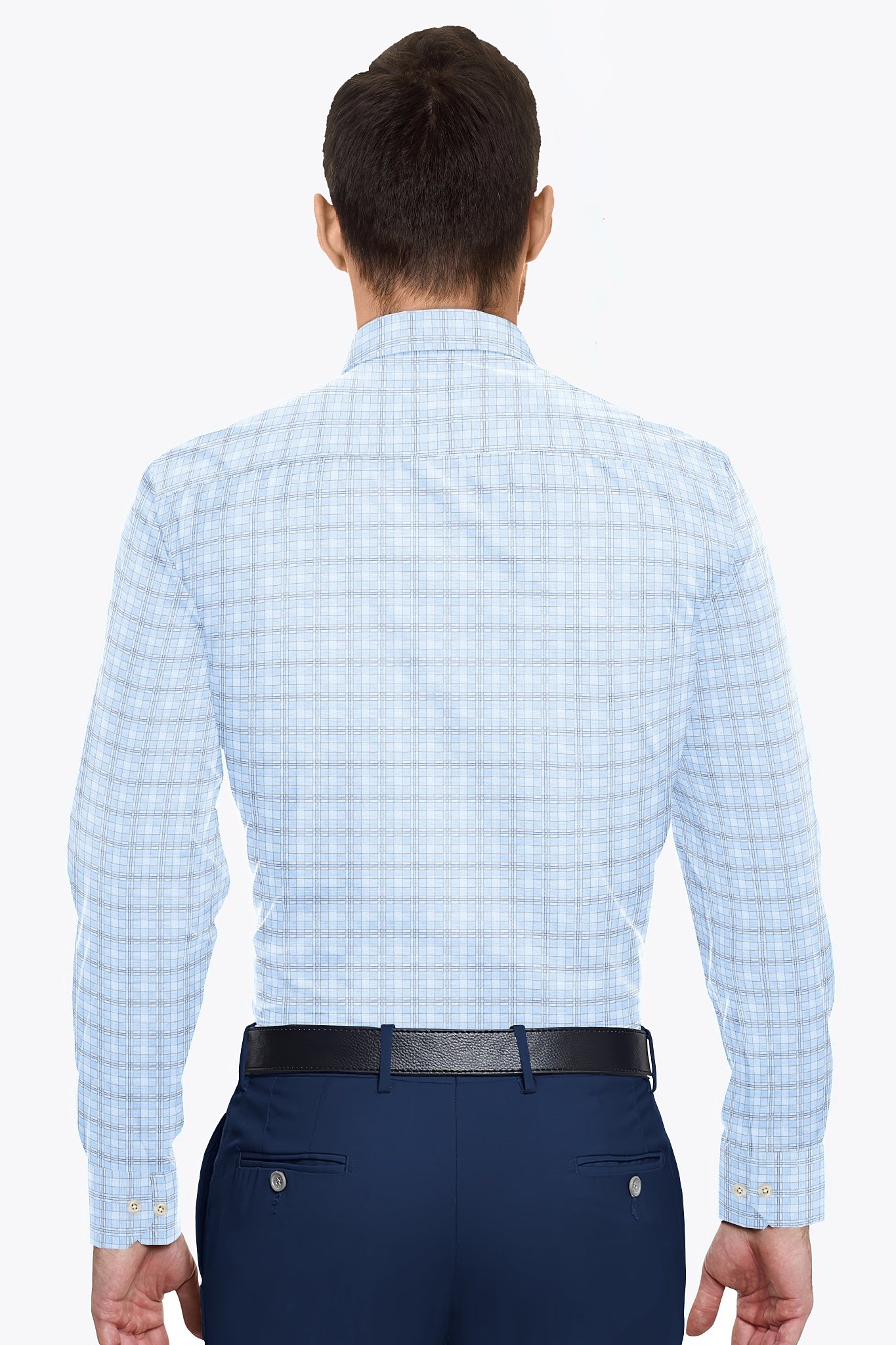 Omphalodes Blue and Monaco Blue Checks Egyptian Giza Cotton Shirt