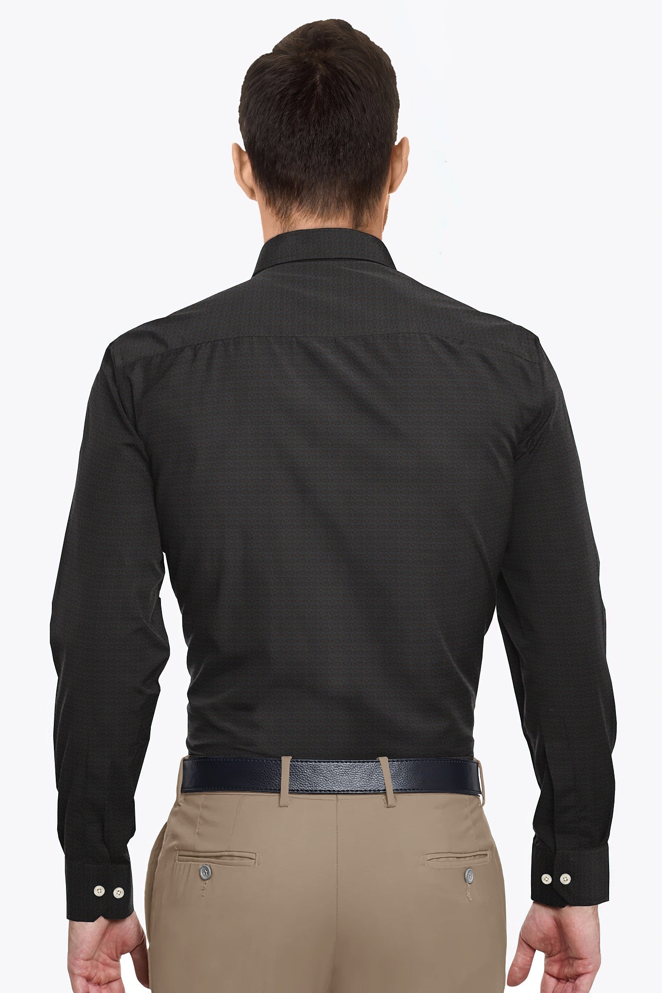 Graphite Gray and Raisin Brown Jacquard Print Premium Egyptian Giza Cotton Shirt
