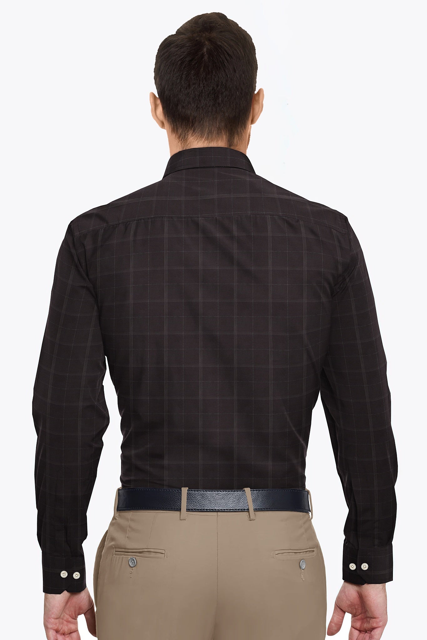 Demitasse Brown and White Checks Premium Giza Cotton Shirt