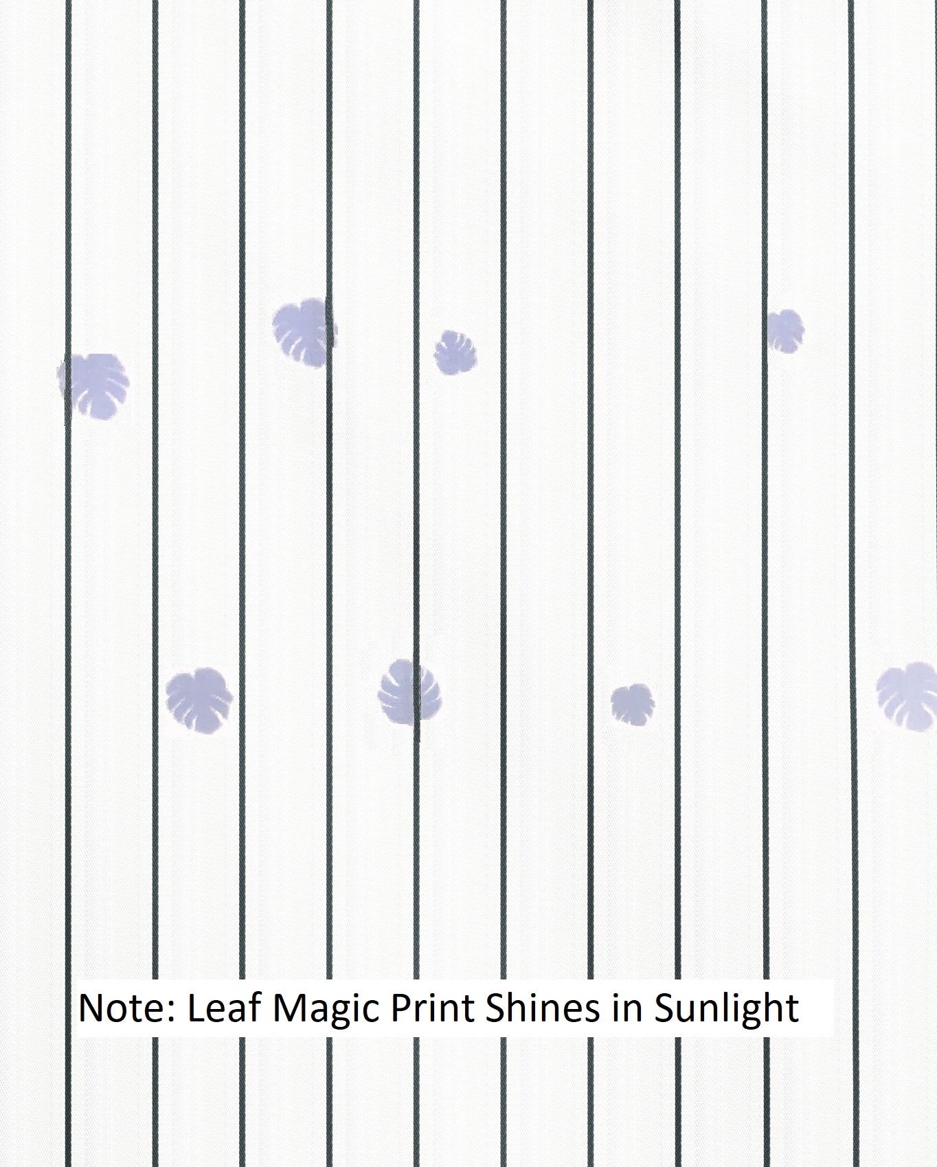 White with Ink black Mandarin Wide Pinstriped and Monstera Leaves Magic Printed Men's Cotton Shirt