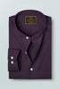 Thunder Purple Mandarin Men's Solid Collar Giza Cotton Shirt
