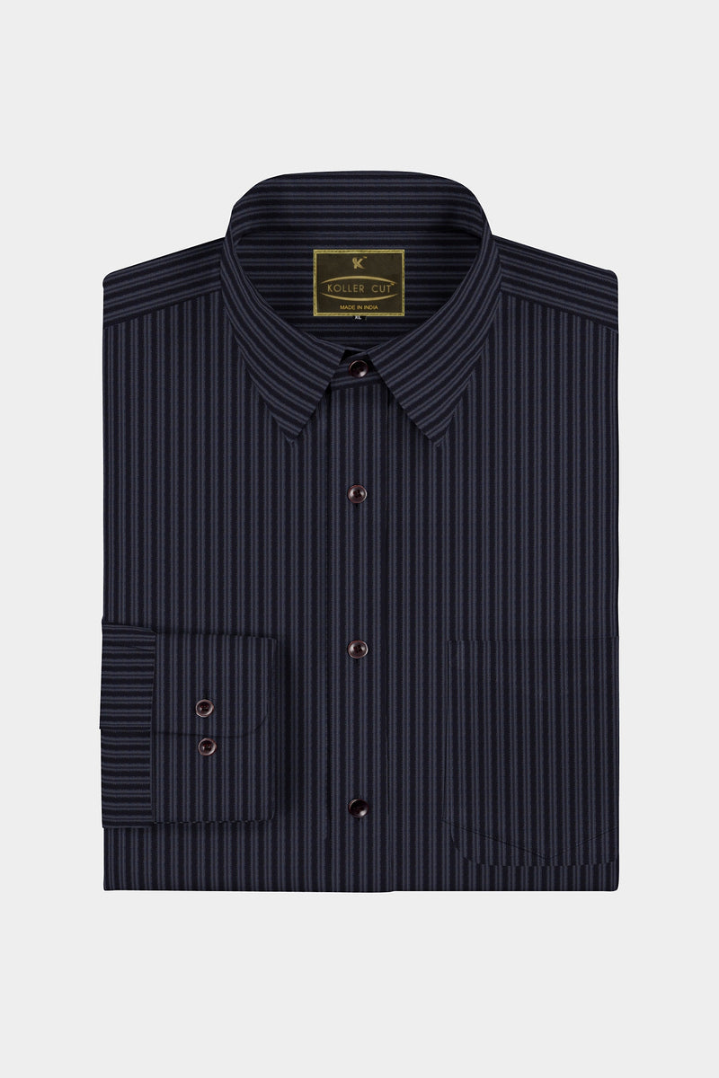 Mens black pinstripe best sale dress shirt