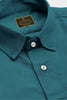 Teal Blue Giza Cotton Shirt - Plus Size Shirts for Men in Delhi