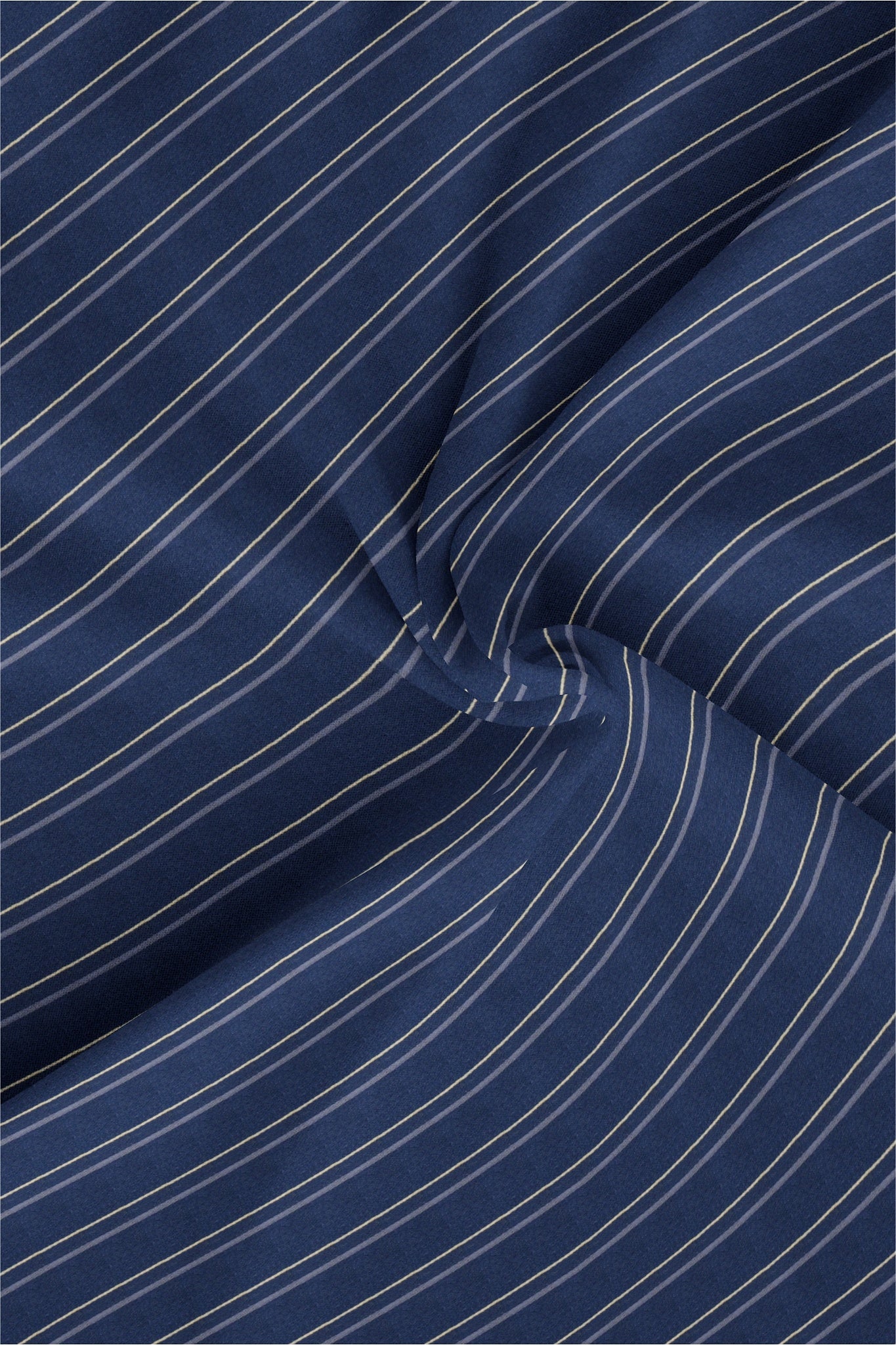 Space Blue with Dolphin Grey and White Stripes Cotton Shirt