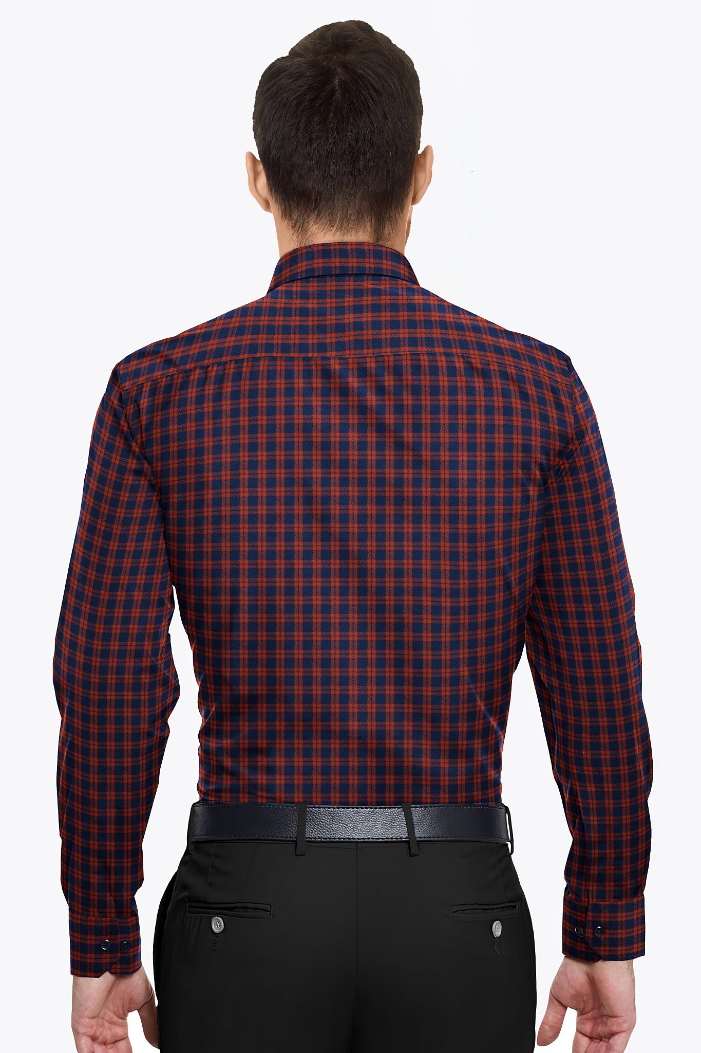 Navy with maroon Gingham Men's Cotton shirt