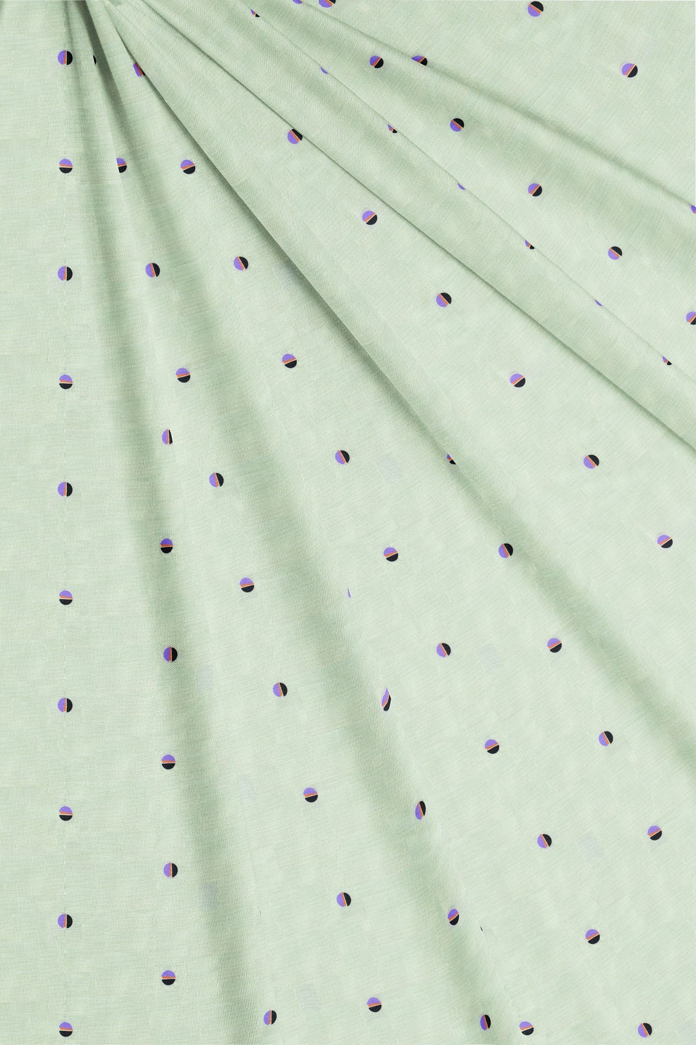 Surf Crest Green With Medium Purple and Burning Sand Orange Round Cotton Shirt