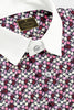Wine Red and Flamingo Pink Fruit Printed Designer Cotton Shirt