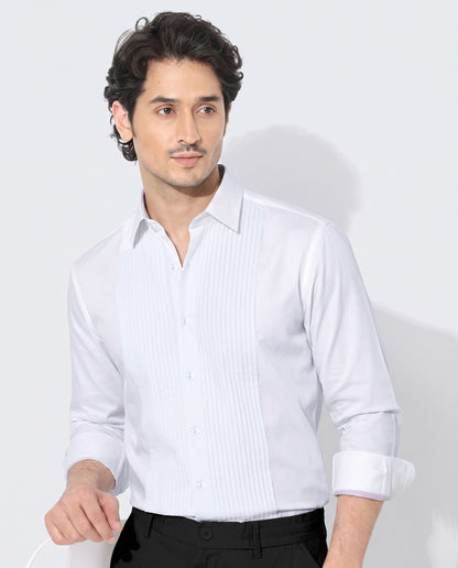 Snow White Giza Cotton Tuxedo Shirt