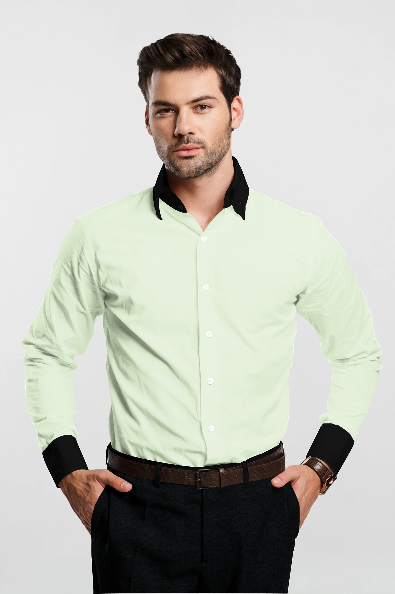 Laurel Green Designer Giza Cotton Shirt