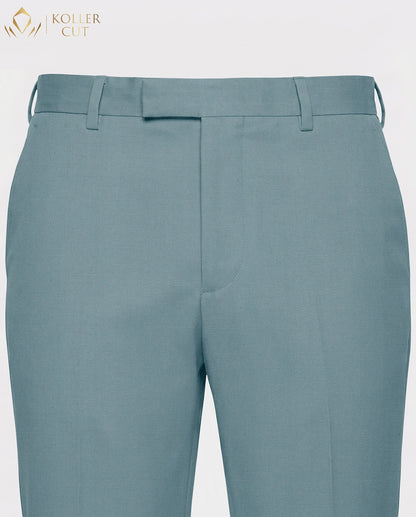 Nile Blue Wool Rich Slight Stretch Pant