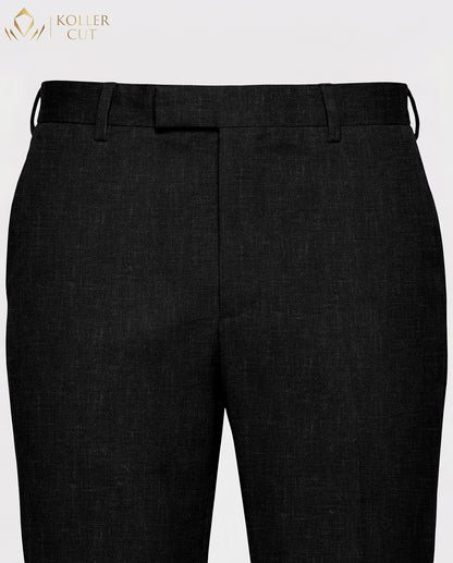 Meteorite Black Linen Blend Pant