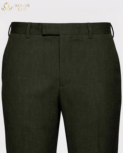 Rifle Green Linen Blend Pant