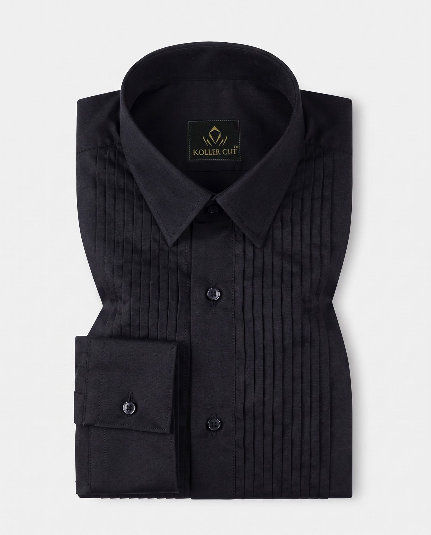 Grease Black Giza Cotton Tuxedo  Shirt