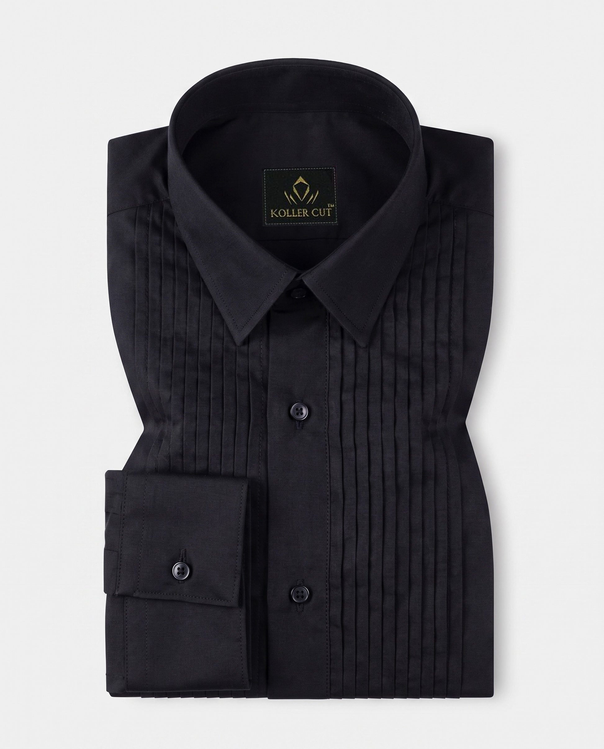 Grease Black Giza Cotton Tuxedo  Shirt