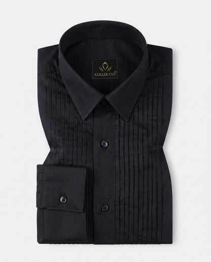Grease Black Giza Cotton Tuxedo  Shirt