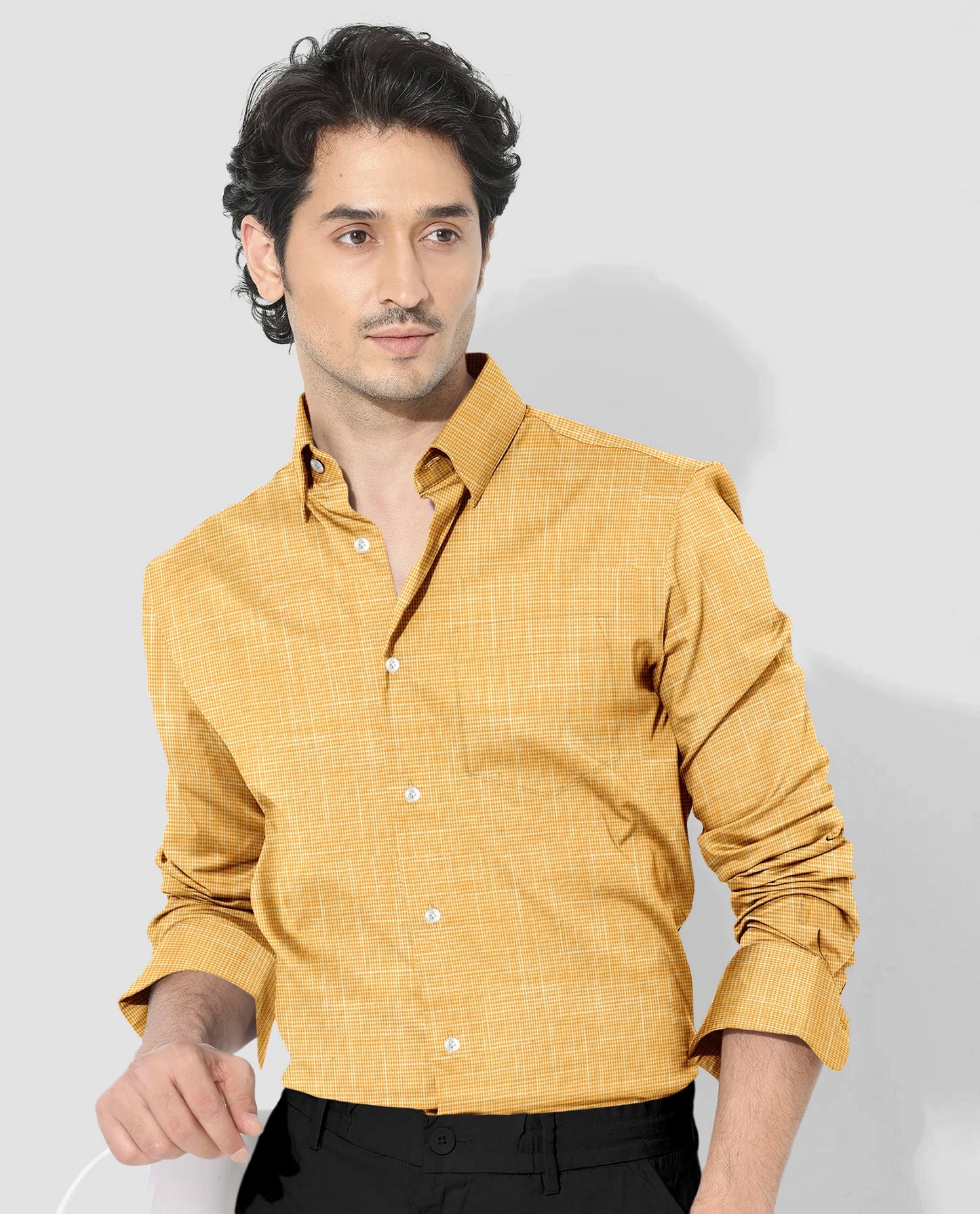 Maize Yellow Luxurious Linen Shirt