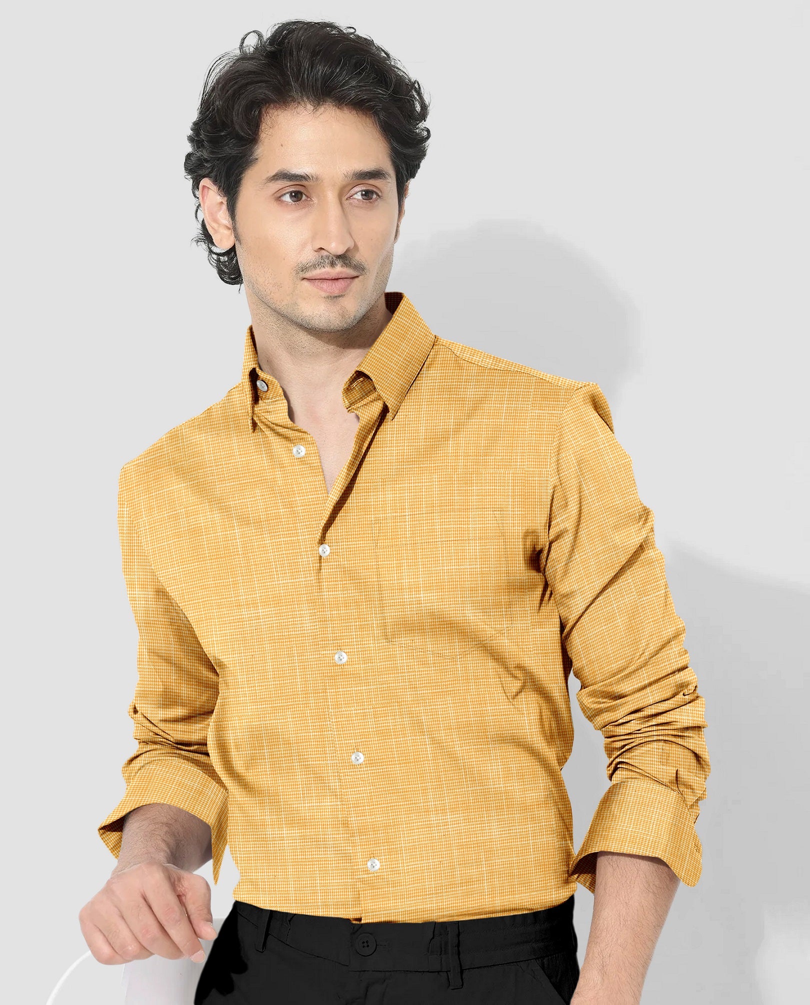 Maize Yellow Luxurious Linen Shirt