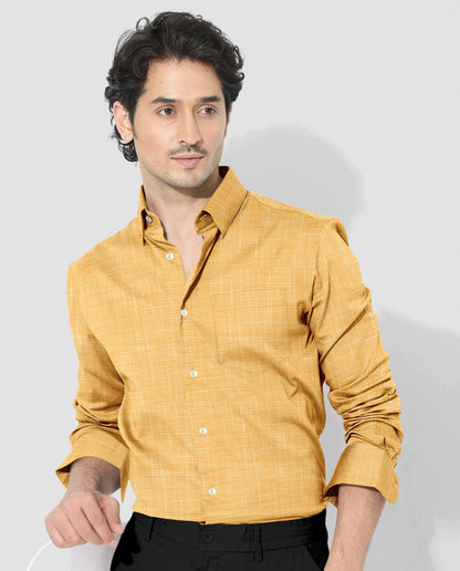 Maize Yellow Luxurious Linen Shirt