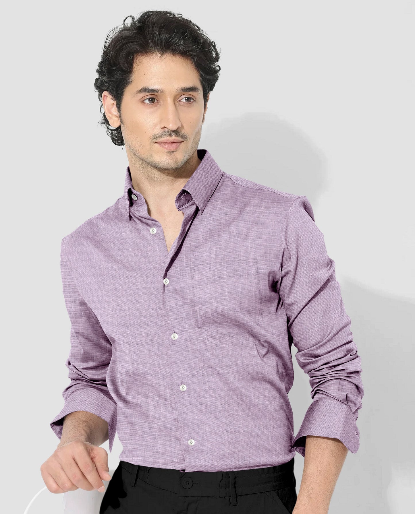 Wisteria Purple Cotton Linen Shirt