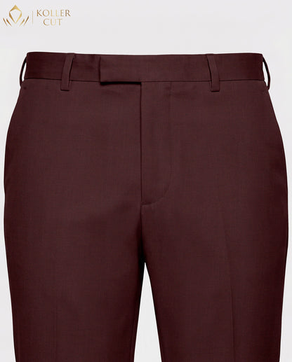 Rosewood Red Wool Rich Slight Stretch Pant