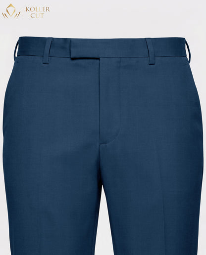 Baltic Blue Wool Rich Slight Stretch Pant