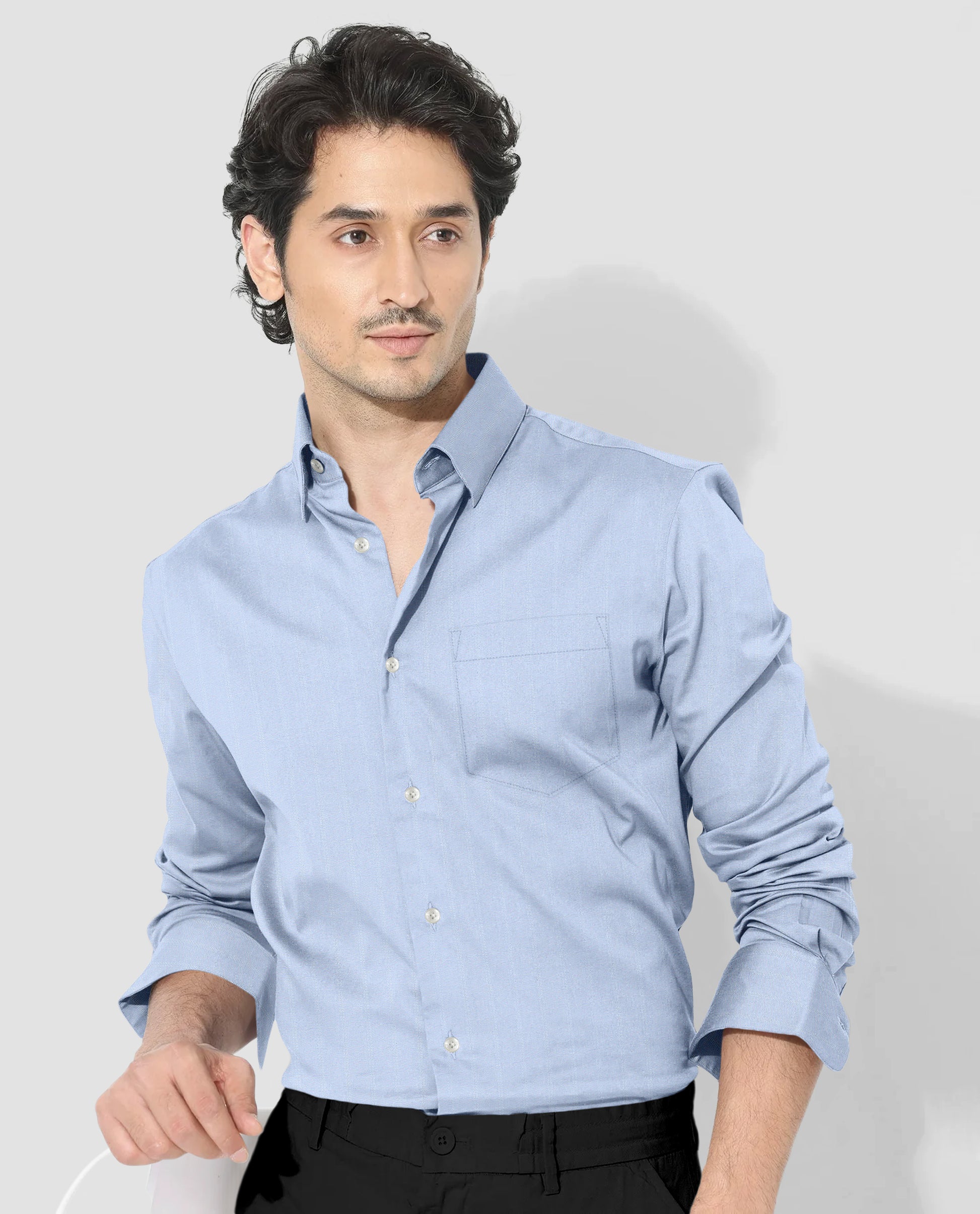 Omphalodes Blue Stripes Cotton Shirt