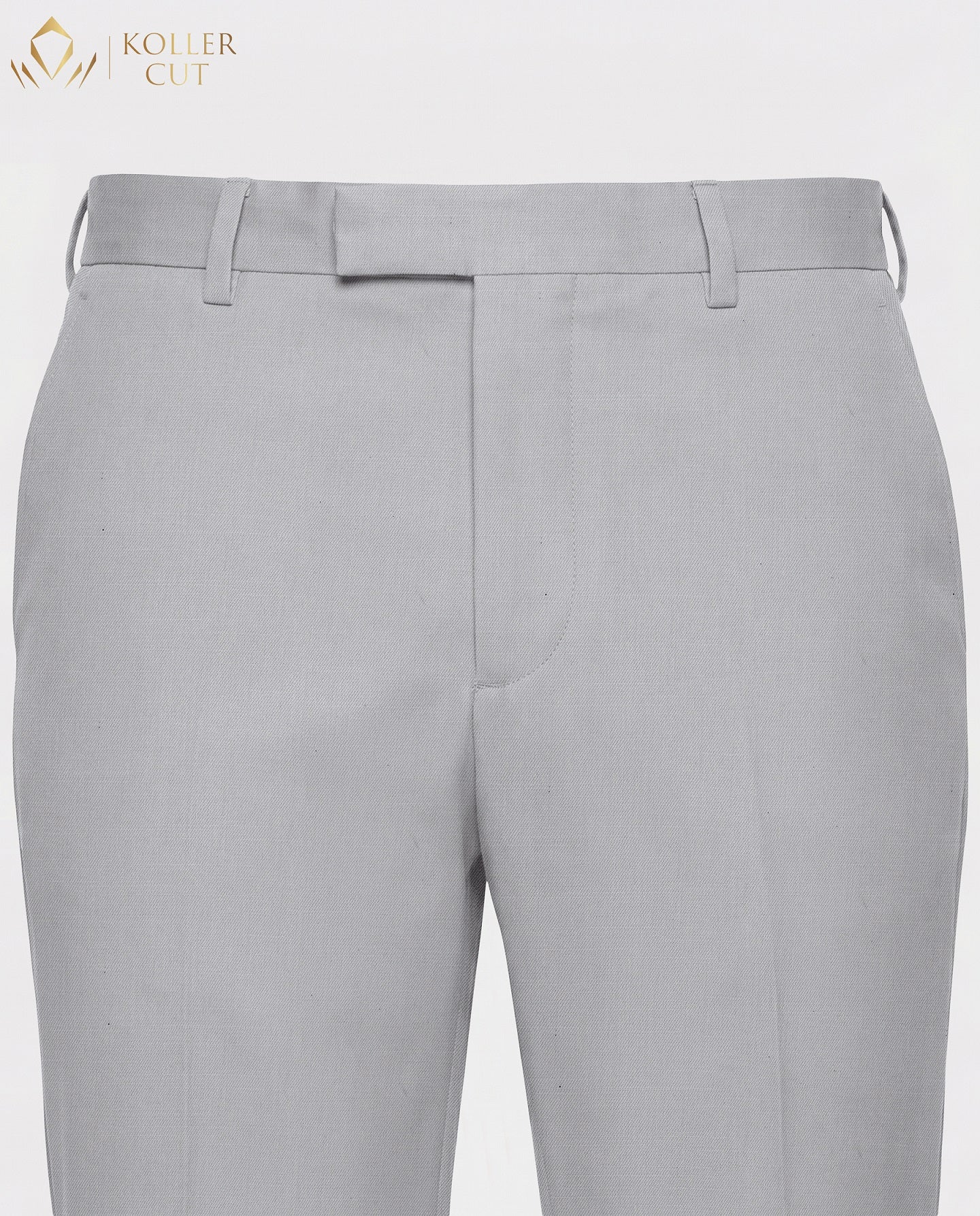 Silver Gray Wool Rich Slight Stretch Pant