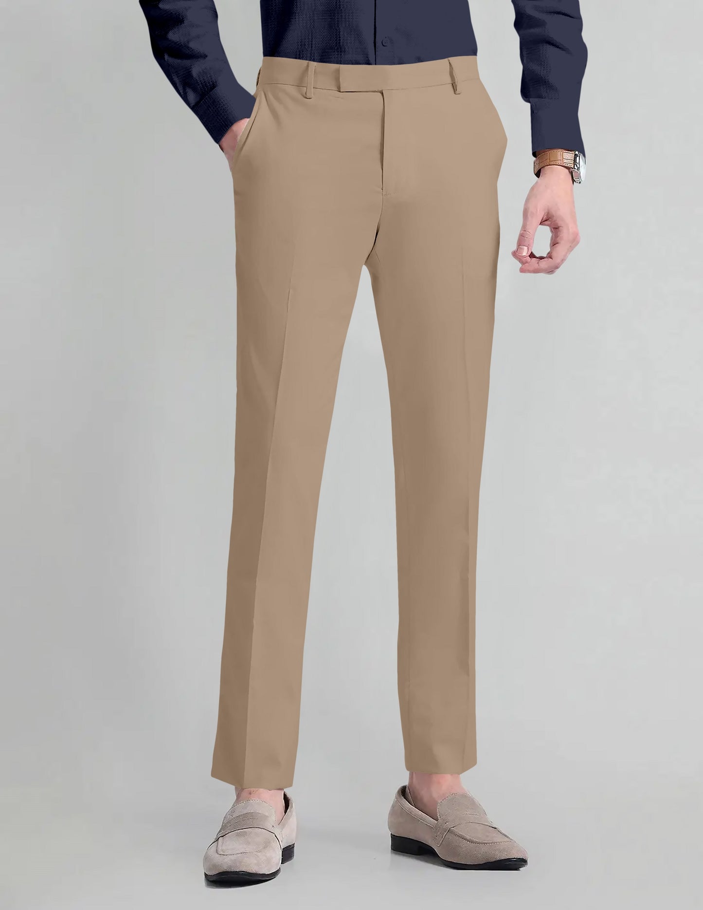 Hillary Cream Solid Wool Blend Pant