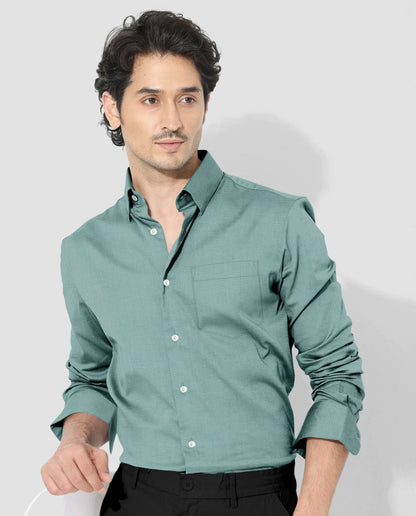 Turquoise Blue Luxurious Linen Shirt