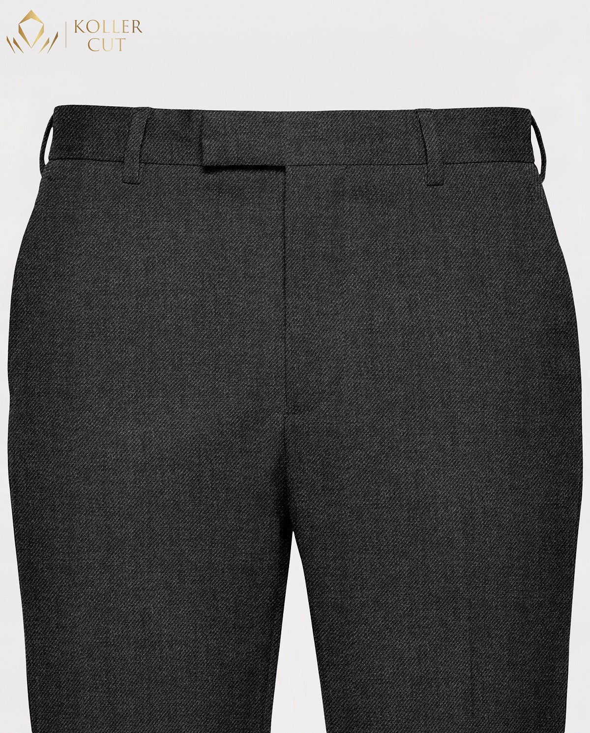 Hematite Gray Wool Blend Slight Stretch Tweed Pant