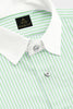 Ambrosia Green and White Candy Stripes Designer Cotton Shirt