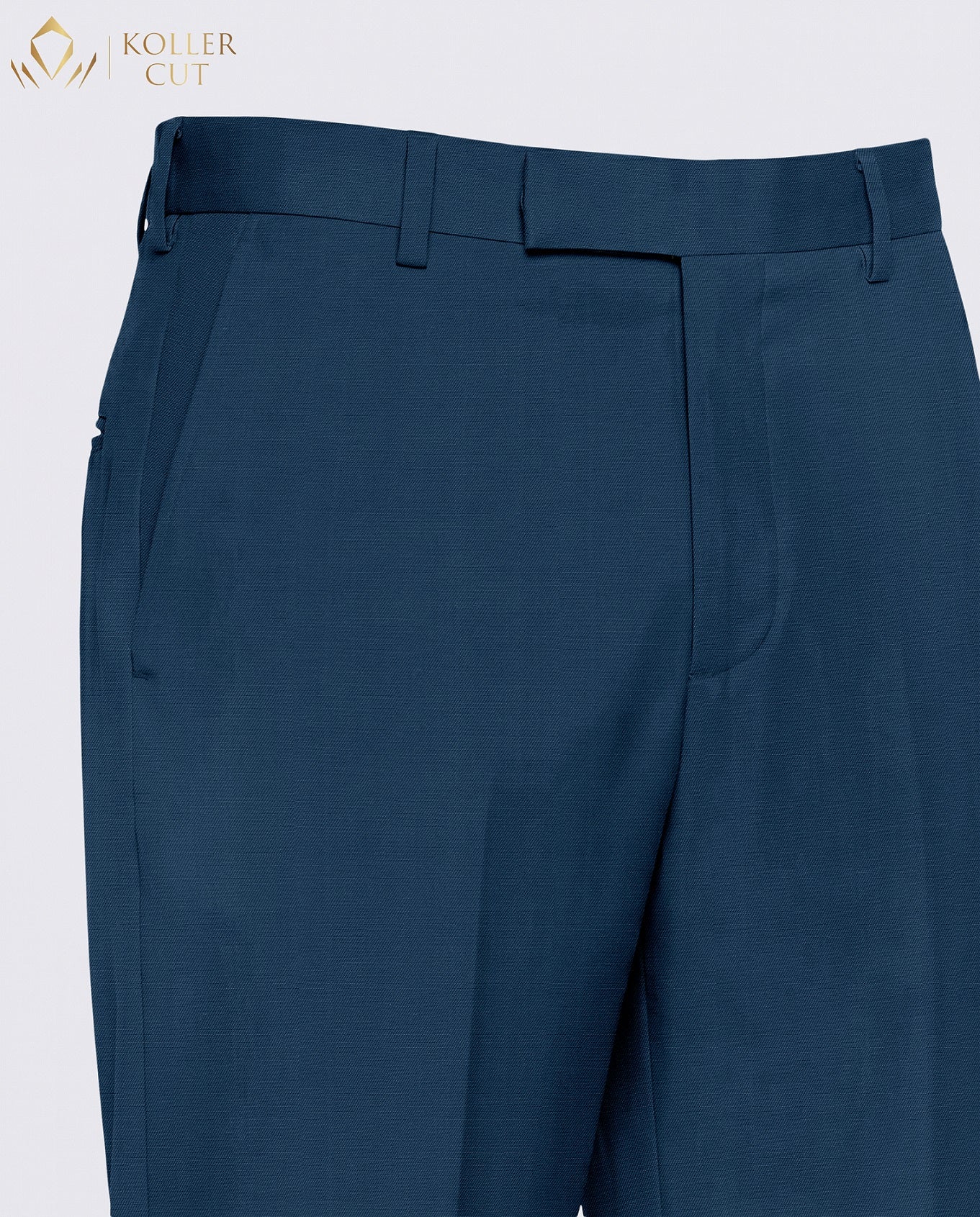 Baltic Blue Wool Rich Slight Stretch Pant