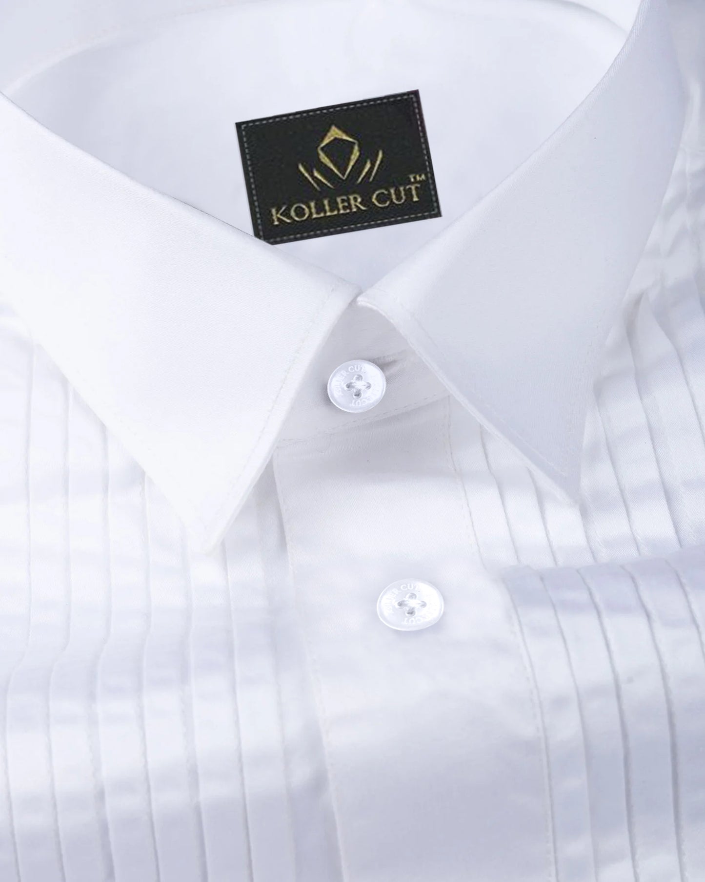 Snow White Giza Cotton Tuxedo Shirt