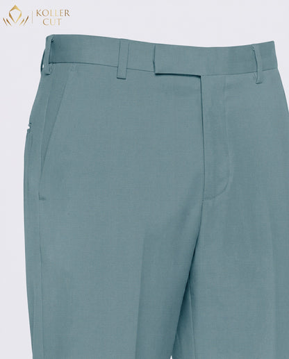 Nile Blue Wool Rich Slight Stretch Pant