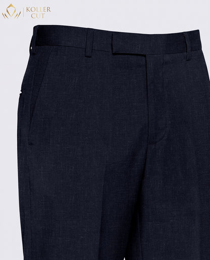 Dark Navy Blue Linen Blend Pant