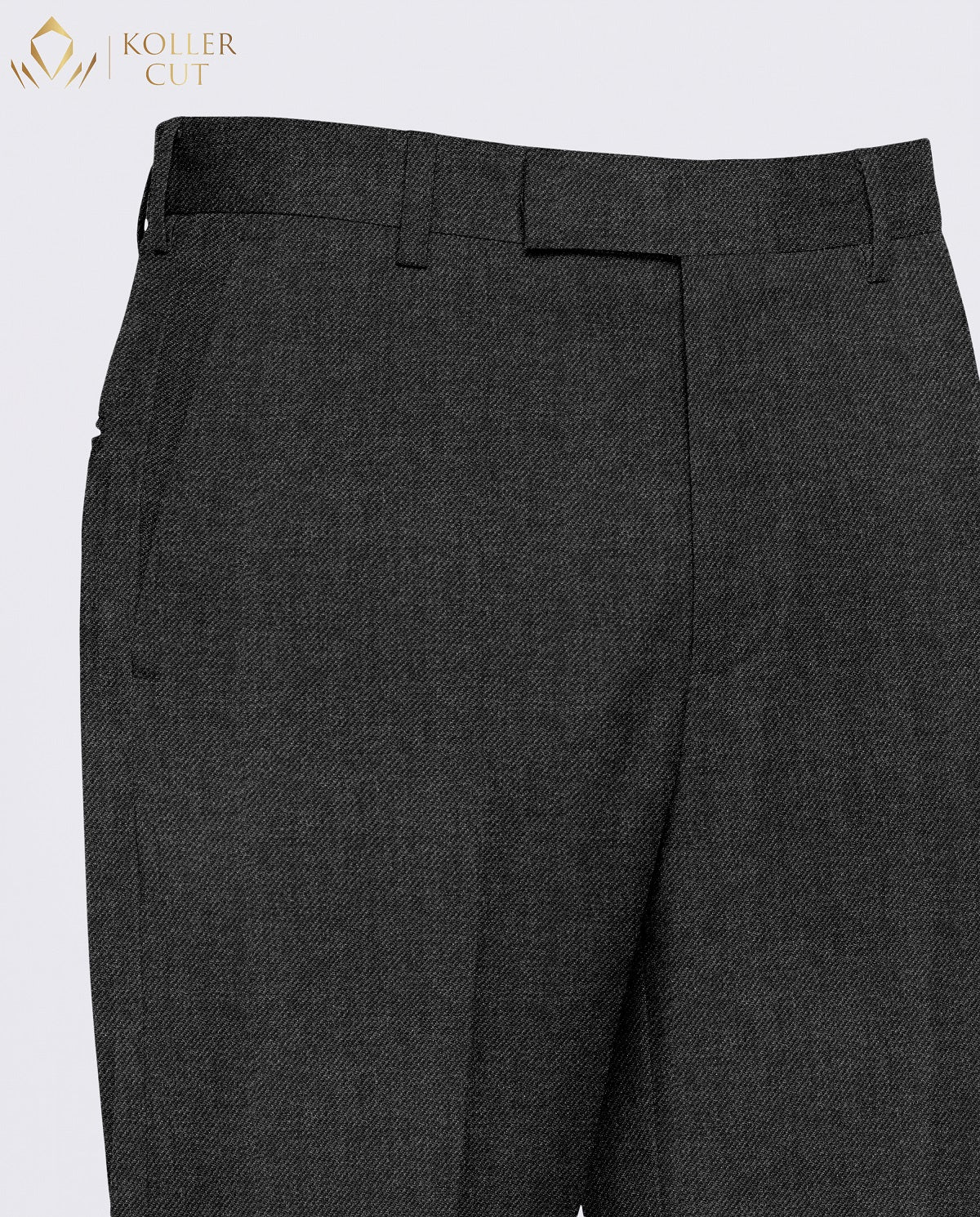 Hematite Gray Wool Blend Slight Stretch Tweed Pant
