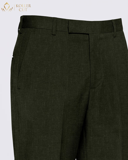 Rifle Green Linen Blend Pant