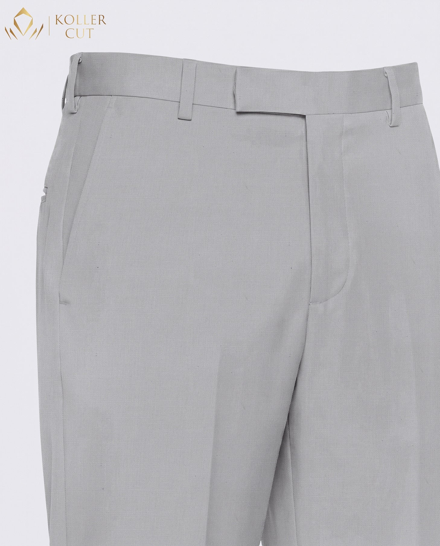 Silver Gray Wool Rich Slight Stretch Pant
