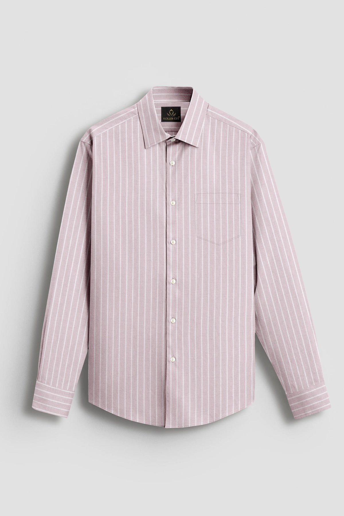 Blossom Pink and Flash White Chalk Stripes Oxford Cotton Shirt