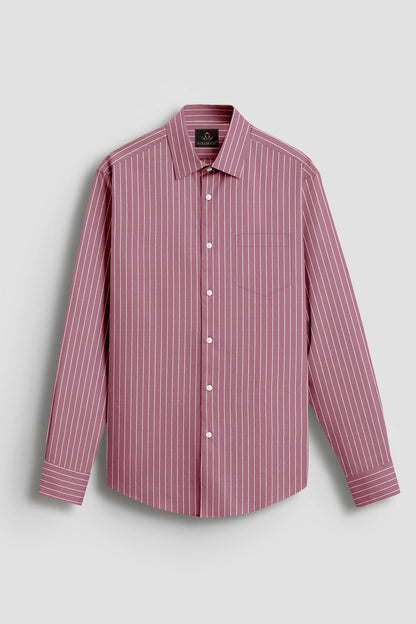 Polignac Pink and Salt White Pinstripes Cotton Shirt