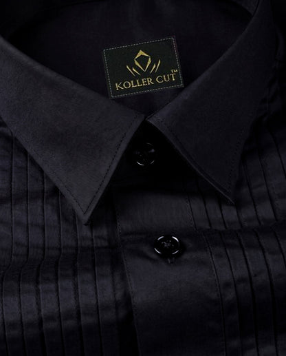Grease Black Giza Cotton Tuxedo Shirt