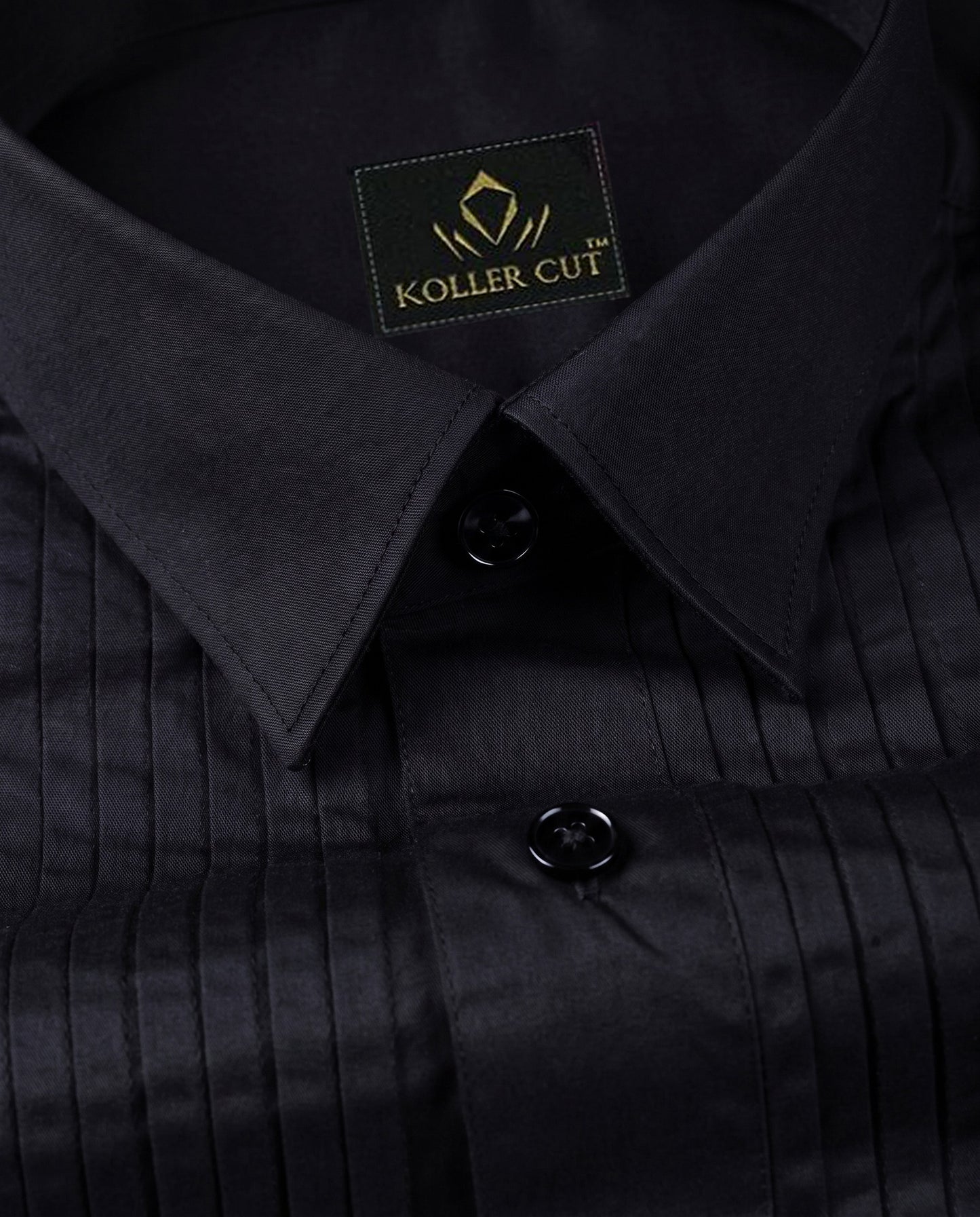 Grease Black Giza Cotton Tuxedo  Shirt