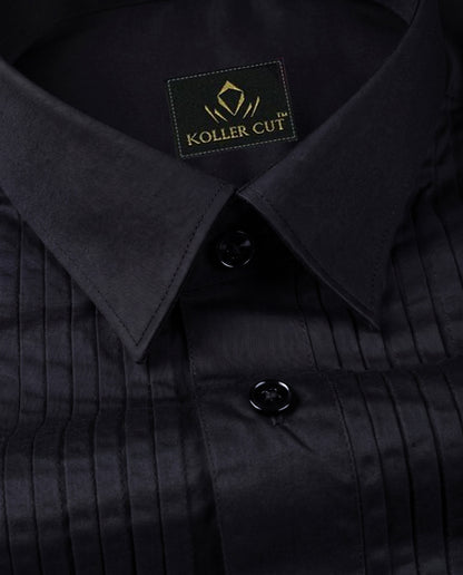 Grease Black Giza Cotton Tuxedo  Shirt