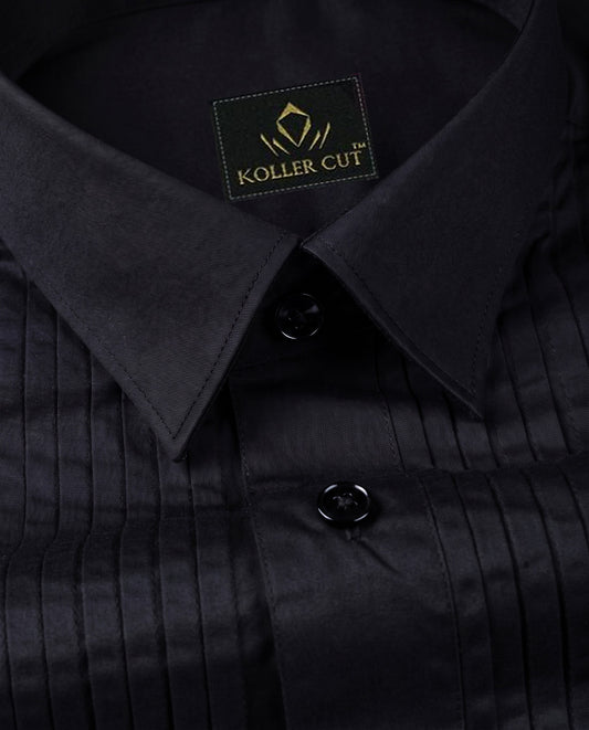 Grease Black Giza Cotton Tuxedo  Shirt