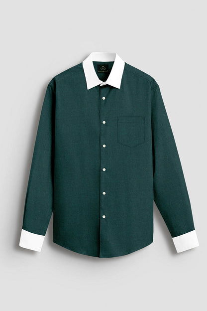 Eden Green Two Toned Premium Oxford Designer Cotton Shirt