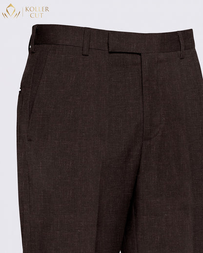 Espresso Brown Luxurious Linen Blend Pant