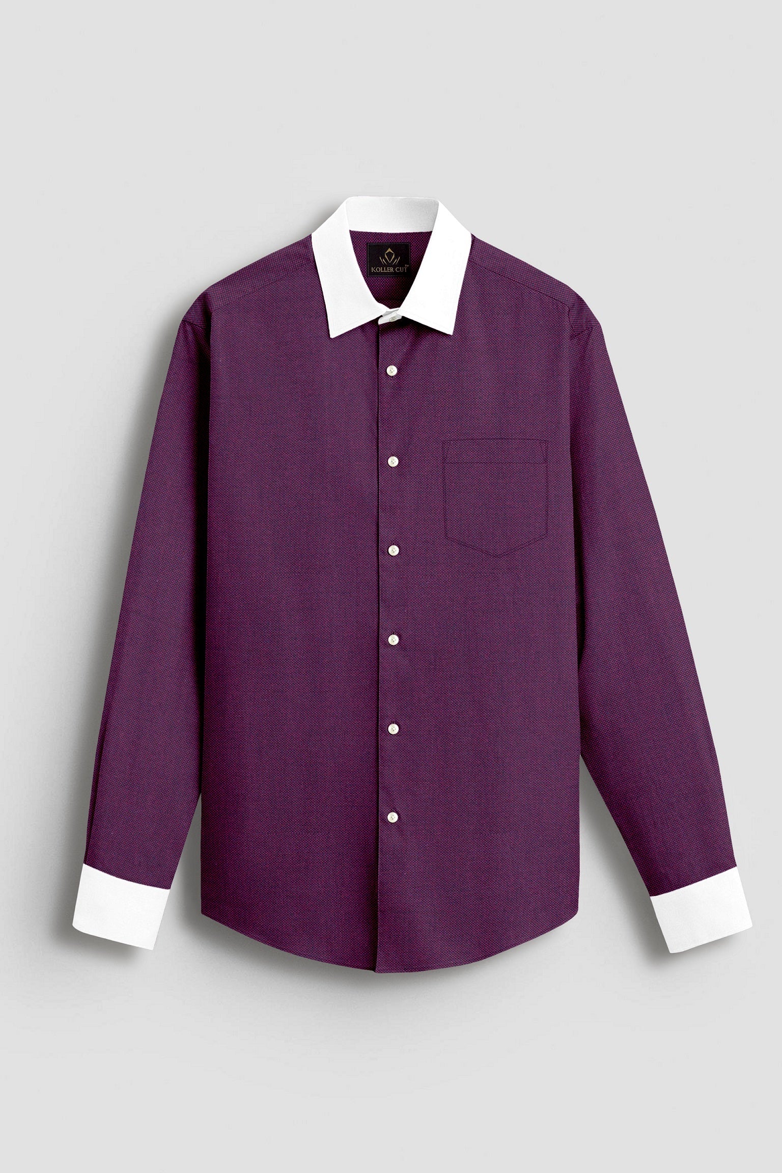 Gloxinia Purple Two Toned Premium Oxford Designer Cotton Shirt