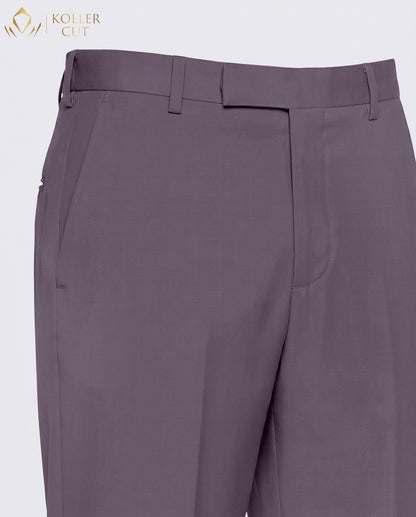 Graphite Purple Wool Rich Slight Stretch Pant