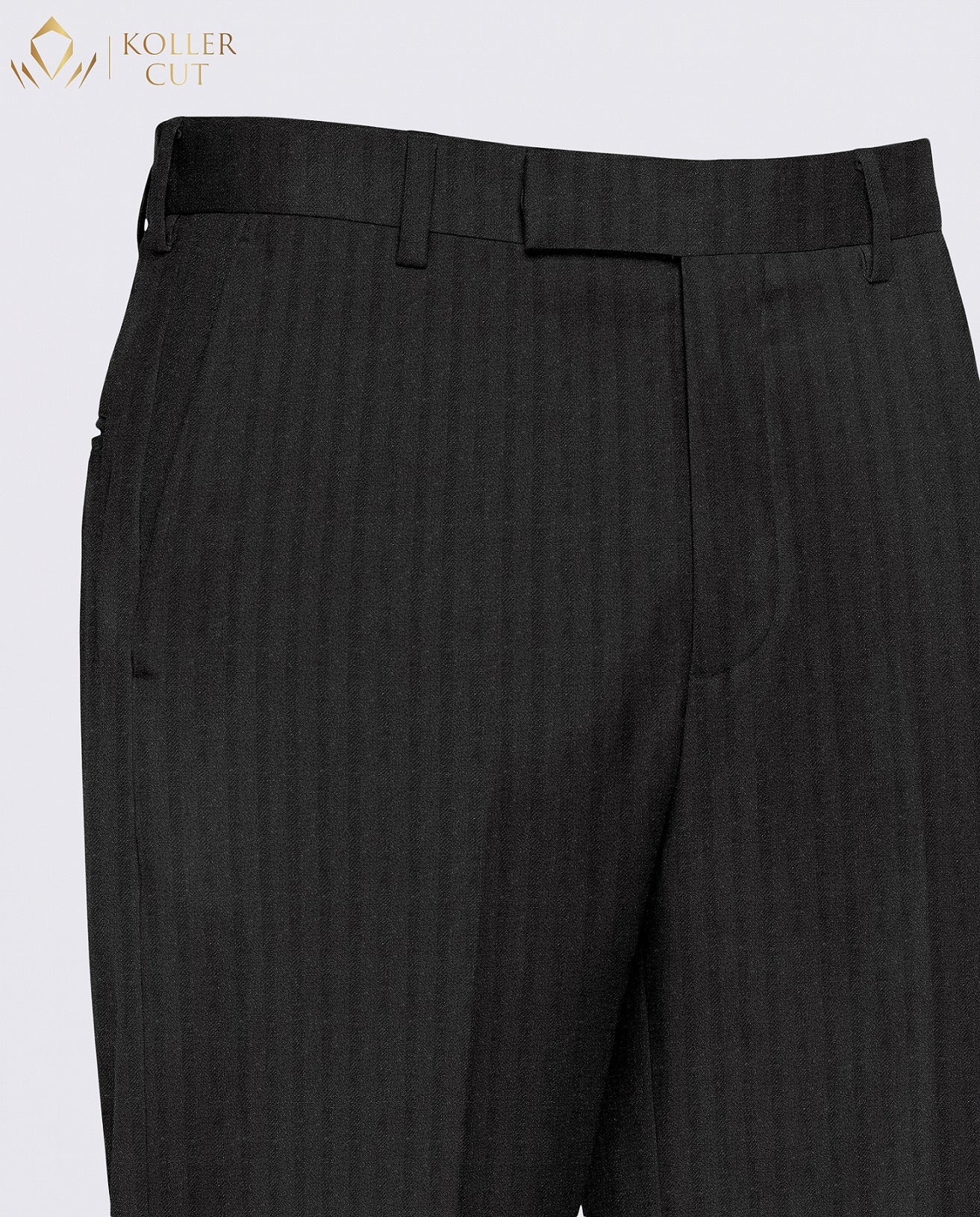 Graphite Gray Wool Blend Slight Stretch Tweed Stripes Pant